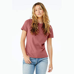 Airlume – T-Shirt à manches courtes pour femme, 100% en coton peigné et à anneaux, simple, Mauve, 4.2 oz - Product Image 1