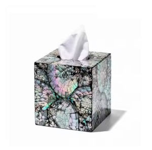 Premium Quality Unique Mop Inlay Tissue <b>Box</b> Artisanal Table Holder <b>Floral</b> Pattern Engraved Design for Classy Home Styling - Product Image 3