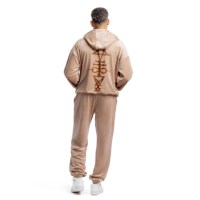 Survêtement en velours imprimé OEM 2 en 1, 100% coton, écologique, délavé à l'acide, respirant, coupe-vent, couleur unie, pour homme, personnalisé, style football et streetwear