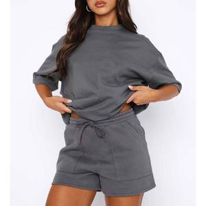 New Arrival Streetwear 2 Piece <b>Women's</b> <b>Sets</b> Solid Color Summer Round Neck <b>Short</b> Sleeve Oversize T <b>shirt</b> <b>and</b> <b>Shorts</b> <b>Set</b> for <b>Women</b> - Product Image 3