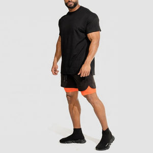 O-Neck High Quality Men's Gym <b>T</b>-<b>Shirt</b> 100% Cotton Worsted Custom Logo Print Loose <b>Muscle</b> Letter Pattern Quick Dry - Product Image 6