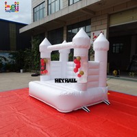Château gonflable commercial en PVC 8x6 pieds, double couture, installation facile, décoré de ballons colorés, personnalisable pour fêtes