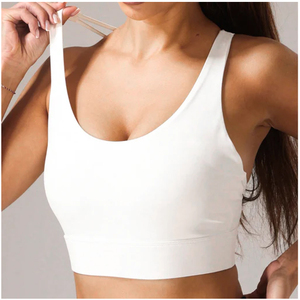 Women's Seamless Sports Bra High Support Racerback Yoga Activewear Breathable Front Logo Comfort <b>Top</b> - Product Image 1