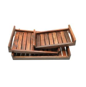 Best Supplier Eco-Friendly Rustic Decor <b>Wooden</b> <b>Crates</b> Tray Rectangle Handmade Engraved Set Manufactured Premium Manufacturer - Product Image 1