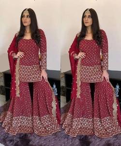 Eleve su estilo con nuestros fabulosos conjuntos de ropa de Festival, que incluyen conjuntos Anarkali de seda rica adornados con trabajo hecho a mano - Product Image 4