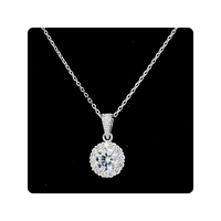 Conjunto de Joyería con Halo de Diamantes CVD Redondos Brillantes en Oro Blanco de 10 Quilates, Regalo de Alta Gama para Bodas, Fiestas y Aniversarios
