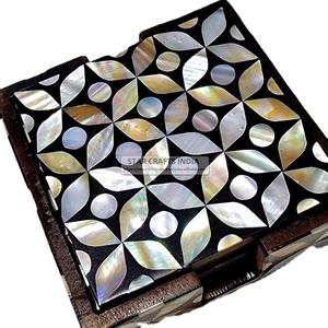 Bone Inlay Serving <b>Coaster</b> Handmade Mother of Pearl Inlay Serving <b>Coaster</b> Luxury Tea <b>coaster</b> <b>Set</b> - Product Image 1