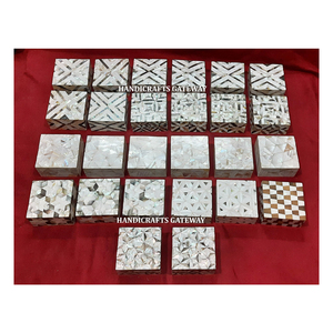 Muy hermoso, incrustaciones de madreperla de madera de alta calidad, varios colores y diseños, cajas de joyería de forma cuadrada para decoraciones del hogar - Product Image 1