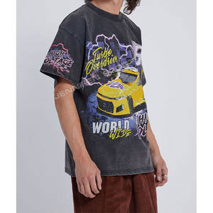 Camiseta de Hombre con Logotipo Personalizado, Estilo Vintage, Lavado Ácido, Impresión DTG/DTF, Ligera, Transpirable, de Secado Rápido, Manga Corta, 100% Algodón, Corte Regular - Product Image 3