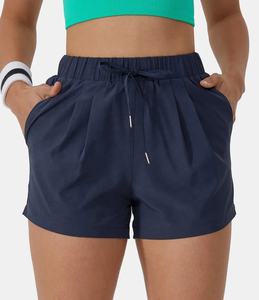 Pantalones cortos para correr para mujer, forro incorporado, transpirables, de secado rápido, pantalones cortos atléticos de alto rendimiento, bolsillos para entrenamiento, trotar, entrenamiento - Product Image 1