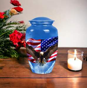 Urnas de cremación con bandera americana azul para cenizas de adultos, entierro para papá, urna para hombre y mujer, funeral para hombres y mujeres, urna conmemorativa, tamaño personalizado - Product Image 4
