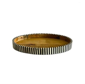 Plateau de service en bois et résine écologique de qualité supérieure, motif géométrique, qualité commerciale, logo personnalisable, emballage, meilleur prix - Product Image 1