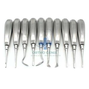 Juego de 10 elevadores de raíz de luxación para extracción de dientes Instrumentos de Cirugía Dental Ce Aprobado por Ortho Genix - Product Image 5