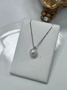 S925 <b>Sterling</b> <b>Silver</b> 13mm Freshwater Nucleated <b>Pearl</b> Pendant <b>Necklace</b> Large <b>Pearl</b> Fine Jewelry for Women - Product Image 2