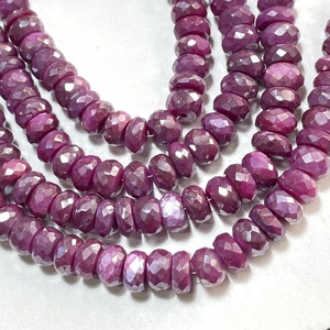 Perles Rondelle à facettes enduites de pierre de lune 7.5-8.5MM taille perceuse centrale mystique pierre de lune couleur rose perles en gros pour bijoux - Product Image 2