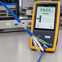 Kabel Ethernet Premium Cat6A Cat6 Cat5e Tembaga Murni 23/24AWG UTP SFTP CMP Plenum Patch Cord 10Gbps Kabel LAN Bersertifikasi CE