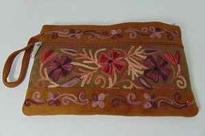 Bolso de mano tipo sobre con patrón de dibujos animados bordado a mano indio, cierre de cremallera, tela de algodón multicolor, estilo bohemio para - Product Image 3