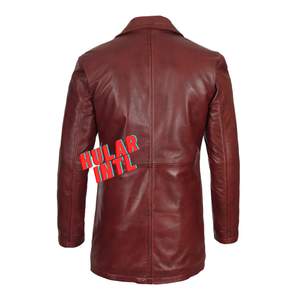 Manteau long d'hiver de style vintage pour homme Manteau en cuir 5XL grande taille - Product Image 4