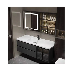 Meubles de salle de bain modernes et étanches de qualité supérieure contreplaqué PVC meubles muraux armoires de lavabo classiques - Product Image 1
