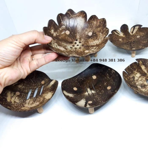 Jabonera de cáscara de coco de alta calidad Eco2go Vietnam Bandeja de baño personalizable con función de drenaje Opciones de embalaje de forma personalizada - Product Image 2