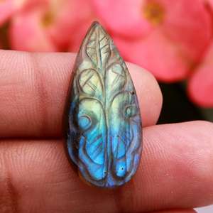 Labradorite naturelle sculpté Cabochon lisse concepteur pierre Multi Flashy lâche pierres précieuses métaphysique laboratoire sculpture à la main - Product Image 2