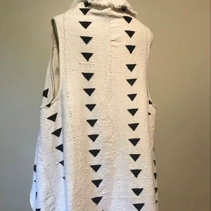 Gilet réversible en coton bohème en tissu bouclette de laine tissé à la main et manteau long décontracté pour l'hiver - Product Image 1