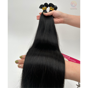 Extension de cheveux crus à pointe plate préliée au Vietnam SDD de couleur naturelle 24 pouces Extension de kératine au prix de gros - Product Image 4