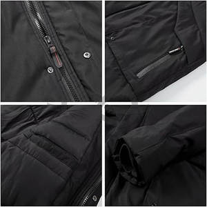 Parka d'automne chaude pour homme, résistante à l'eau, avec col montant, capuche amovible, garniture en fausse fourrure, longueur standard, style urbain - Product Image 5