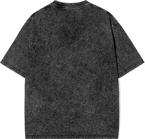 T-shirts pour hommes de haute qualité, surdimensionnés, en coton lourd, lavés à l'acide, vintage, unisexe, coupe ample, manches courtes, décontractés, streetwear - Product Image 4