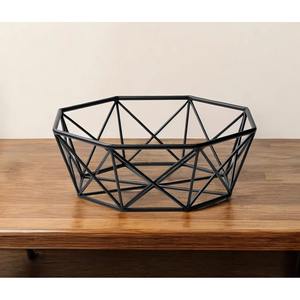 Bol décoratif géométrique noir de qualité supérieure, accent de table contemporain pour fruits, légumes et décoration de cuisine, vente en gros en provenance d'Inde - Product Image 1