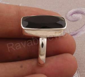925 Sterling Silver <b>Fine</b> <b>Ring</b> Natural Black Onyx 10x14mm Octagon Shape Bezel Setting Handmade Gift Jewelry For Wedding Gift - Product Image 5