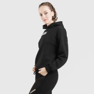 Sweat à capuche surdimensionné Blade Ultra en tissu tricoté respirant noir pour la saison d'automne - Product Image 3