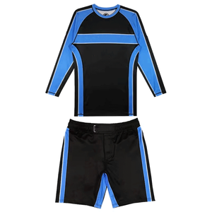 Ensemble short et chemise de compression MMA unisexe avec protection UV et logo personnalisé à manches courtes pour les arts martiaux - Product Image 3