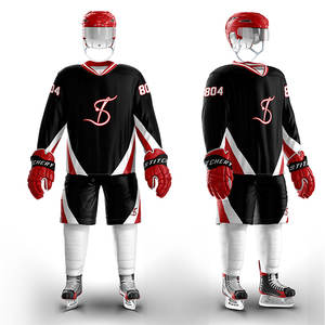 Uniformes de hockey sobre hielo personalizados, ropa de juego de equipo de impresión por sublimación completa, conjunto de traje de pantalones de Jersey personalizado - Product Image 2