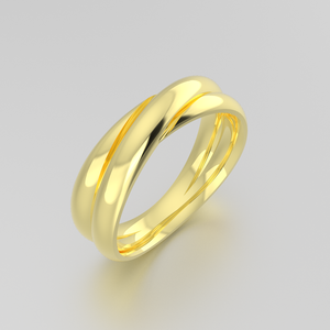 Ancho 5mm doble círculo 925 plata esterlina chapado en oro rosa logotipo personalizado accesorios de boda anillos de pareja - Product Image 2