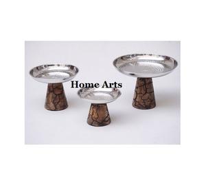 Soporte de madera para tartas con base de acero inoxidable martillado para accesorios de mesa, soporte para postres de Home Arts - Product Image 6