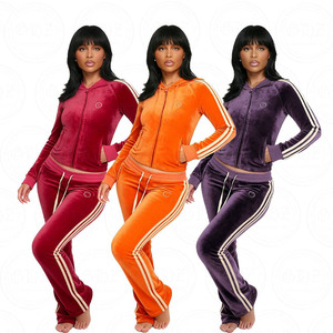 Custom Body <b>Velvet</b> Jogging Tracksuit Y2K <b>Womens</b> Clothing Embroidery Patch Logo Velour <b>Jacket</b> and Tall Girl Pants Two Piece Sets - Product Image 1