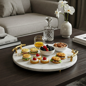 Juego de bandejas para servir aperitivos de mármol minimalistas modernos, bandejas decorativas impermeables para cocina, fiesta o aperitivos de boda - Product Image 5