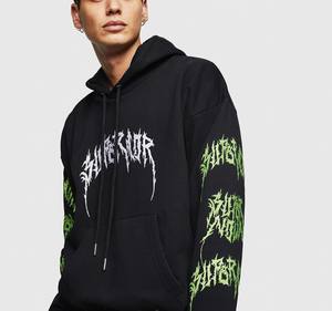 Sudaderas con capucha personalizadas con hombros caídos de Color negro para hombre, ropa informal de moda, sudadera suave y Lisa De Color sólido de gran tamaño para hombre - Product Image 4