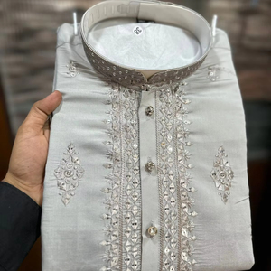 Nuevo traje de fiesta de boda tradicional Kurta indio de lujo para hombres Pijama de Kurta para hombres Traje de fiesta de boda y evento cultural - Product Image 1