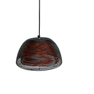 Dual Shade <b>Pendant</b> Lamp with Wire Spiral Black and Orange Metal Lamp Chandeliers & <b>Pendant</b> Lights - Product Image 5