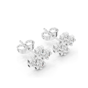 Boucles d'oreilles en diamant cultivé en laboratoire pour femmes, poids total 0,52 carat, clarté VVS-VS EF, or 18 carats, 14 carats, 10 carats et argent 925 - Product Image 4