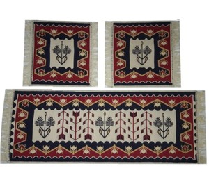 Ensemble de tapis de siège de voiture faits à la machine de style Kilim tapis d'extérieur lavables avec housse de sièges de voiture - Product Image 2