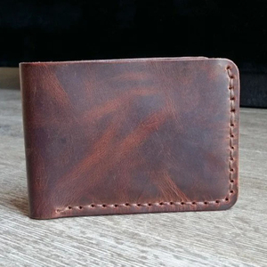 Cartera de Cuero Genuino Minimalista y Delgada con Bloqueo RFID, Estilo Vintage, Duradera, para Hombre, LWM-0190 - Product Image 1