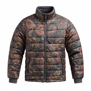 Men Winter Paisley Bandana <b>Thick</b> Puffer Coats Stand Collar Puffer Overcoat Men's <b>Quilted</b> Puffer Outerwear Male - Product Image 6