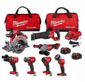 ชุดเครื่องมือไฟฟ้าไร้สายเกรดอุตสาหกรรม 18V ใหม่เอี่ยม พร้อมเครื่องมือ 7 ชิ้น แบตเตอรี่ 5 ก้อน และเครื่องชาร์จ - Product Image 4