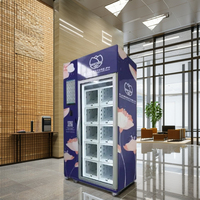 Distributeur de fleurs Micron Vending avec casier métallique, système de paiement par pièces et code QR disponible en Égypte