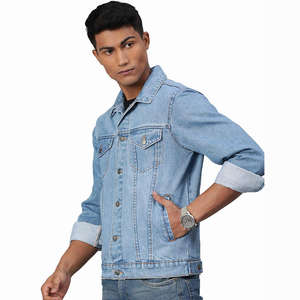 สินค้าใหม่ที่กําหนดเองผู้ชายยีนส์องแจ็คเก็ตสไตล์เหมาะสมองผ้าฝ้ายองลําลองบางผู้ชายแจ็คเก็ต - Product Image 3