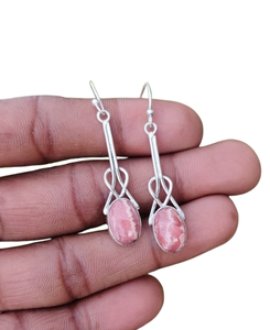 Boho Style 925 Sterling Silver Rhodochrosite Gemstone Earrings <b>Jewelry</b> <b>Handmade</b> Silver Earrings <b>Jewelry</b> For Women Wedding Gift - Product Image 1