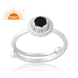 Nuevo diseño de patrón, anillo de piedras preciosas de ónix negro Natural DE PLATA 925, joyería personalizada para mujer, regalo para ella - Product Image 1